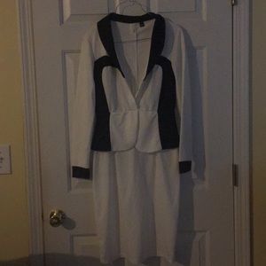 Black and white dress with long sleeves